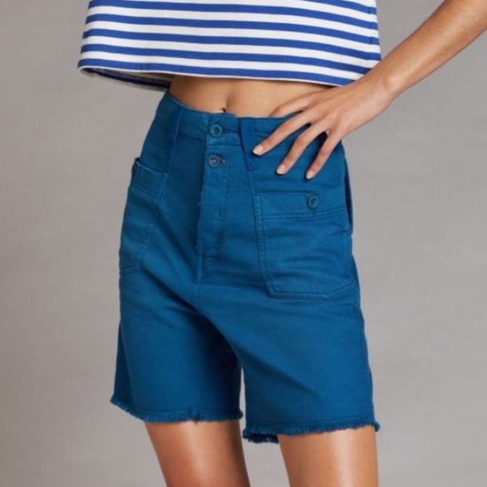 Anthropologie Pilcro Slouchy Blue Bermuda Shorts
